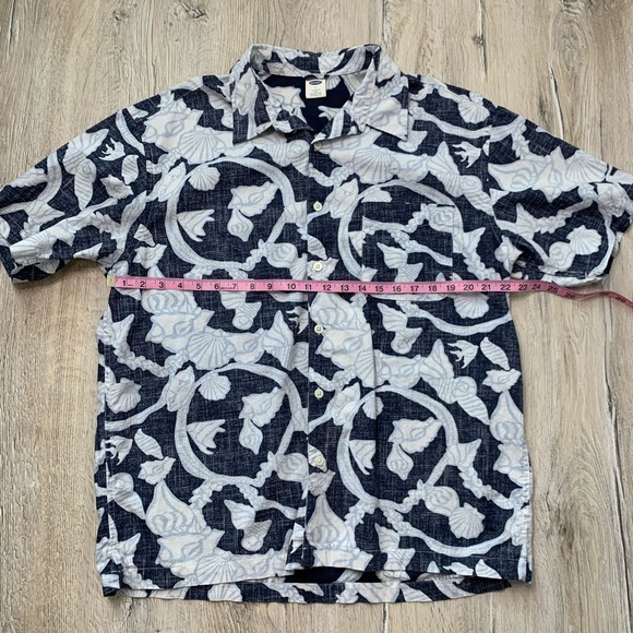Old Navy Beachy Shell Print Button Down Shirt Sz Large - Picture 7 of 9